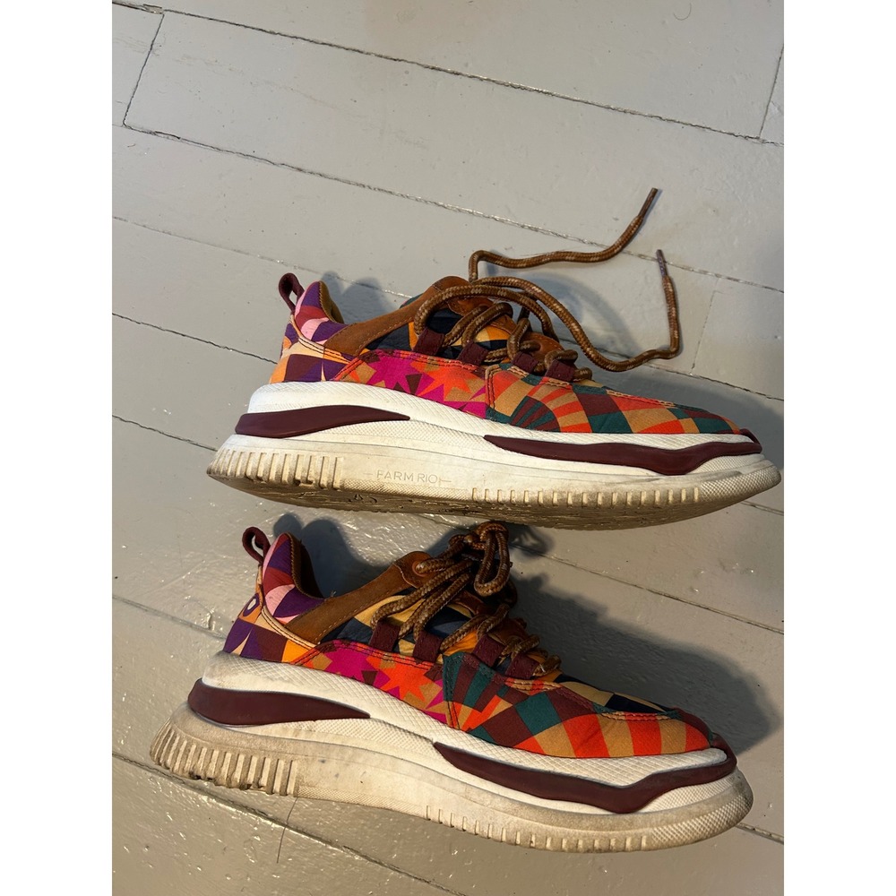 Farm Rio Graphic Scarves Sneakers Womens Size 8 - Picture 5 of 9